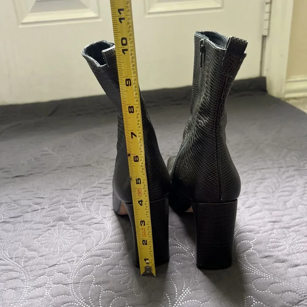 Miista Marcelle Bottle Green Snake Skin Genuine Leather Boots SZ EU40/US9.5/UK 7